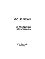 Preview for 1 page of KTS GOLD SCAN 3D User Manual