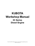 Preview for 1 page of Kubota 03 Series Workshop Manual