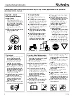 Preview for 6 page of Kubota AP-SRB1566 Operator'S Manual