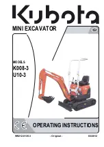 Preview for 1 page of Kubota K008-3 Operating Instructions Manual