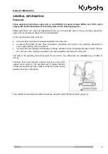 Preview for 9 page of Kubota K008-3 Operating Instructions Manual