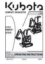 Kubota K008-5 Operating Instructions Manual preview