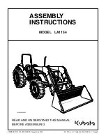 Kubota LA1154 Assembly Instructions Manual preview