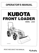 Предварительный просмотр 1 страницы Kubota LA434 Operator'S Manual