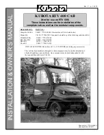 Preview for 1 page of Kubota RTV 400 CAB Installation & Owner'S Manual