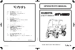 Preview for 1 page of Kubota RTV520 Operator'S Manual