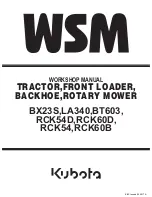 Kubota WSM BT603 Workshop Manual preview