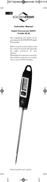 Preview for 6 page of Küchenprofi Digital Thermometer QUICK Instruction Manual