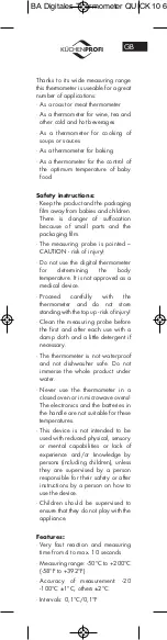 Preview for 7 page of Küchenprofi Digital Thermometer QUICK Instruction Manual