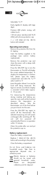 Preview for 8 page of Küchenprofi Digital Thermometer QUICK Instruction Manual