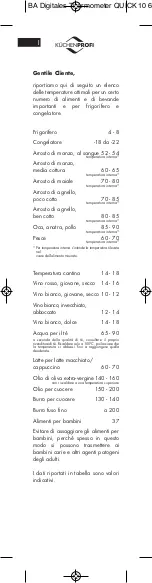 Preview for 18 page of Küchenprofi Digital Thermometer QUICK Instruction Manual