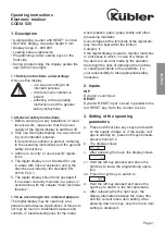 Preview for 5 page of Kuebler CODIX 520 Operating Instructions Manual