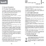 Предварительный просмотр 6 страницы Kunft GVH29-BUT Instruction Manual