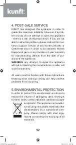 Предварительный просмотр 52 страницы Kunft K5128X22F Instruction Manual