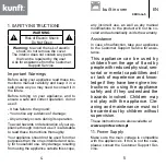 Предварительный просмотр 3 страницы Kunft KBIO4445 Instruction Manual