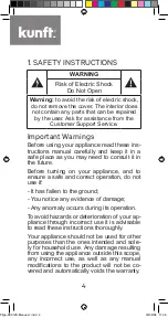 Предварительный просмотр 4 страницы Kunft KC3120 WH Instruction Manual