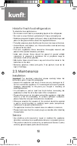 Предварительный просмотр 18 страницы Kunft KC3120 WH Instruction Manual