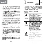 Предварительный просмотр 6 страницы Kunft KCF5215 Instruction Manual