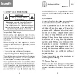 Предварительный просмотр 3 страницы Kunft KDH2775 Instruction Manual