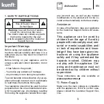 Предварительный просмотр 3 страницы Kunft KDW4752 Instruction Manual