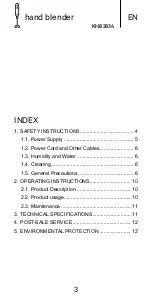 Предварительный просмотр 3 страницы Kunft KHB3834 Instruction Manual