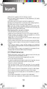 Предварительный просмотр 12 страницы Kunft KHVC3663 Instruction Manual