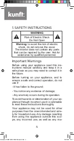 Предварительный просмотр 4 страницы Kunft KOR-1318 Instruction Manual