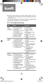 Предварительный просмотр 22 страницы Kunft KSM2612 Instruction Manual