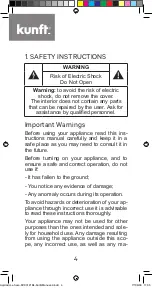 Предварительный просмотр 4 страницы Kunft KVC3121 BL Instruction Manual