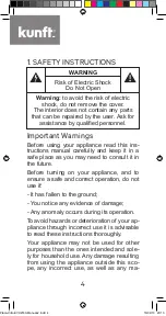 Предварительный просмотр 4 страницы Kunft KVH3934 Instruction Manual