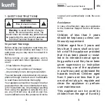 Предварительный просмотр 3 страницы Kunft KWH4209 Instruction Manual