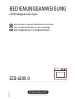 Preview for 1 page of Kuppersberg EEB 6200.0 Instructions For Use And Installation Instructions