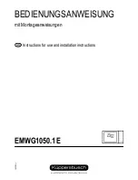 Kuppersbusch EMWG1050.1E Instructions For Use And Installation Instructions предпросмотр