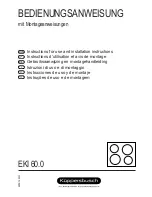 Preview for 1 page of Küppersbusch EKI 60.0 Instructions For Use And Installation Instructions