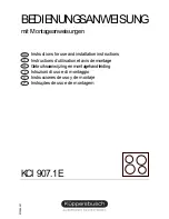 Preview for 1 page of Küppersbusch KCI 907.1E Instructions For Use And Installation Instructions