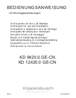 Küppersbusch KD 12420.0 GE-CN Instructions For Use And Installation preview