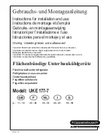 Preview for 1 page of Küppersbusch UKE 177-7 Instructions For Installation And Use Manual