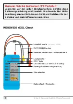 Предварительный просмотр 2 страницы Kurth Electronic KE3100 Operating Manual