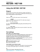 Предварительный просмотр 10 страницы Kurth Electronic KE7100 Operating Manual