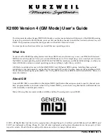 Kurzweil K2600 V4 GM MODE - REV B Manual preview