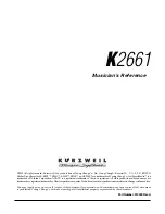 Kurzweil K2661 Musician’S Reference Manual preview