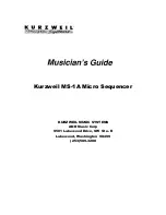 Kurzweil MS-1 MICRO SEQUENCER - MUSICIAN S GUIDE Manual preview