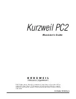 Kurzweil PC2 - MUSICIANS GUIDE REV A Musician'S Manual preview