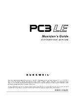 Kurzweil PC3LE Musician'S Manual preview