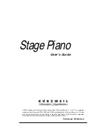 Kurzweil sp88x User Manual preview