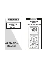 Предварительный просмотр 1 страницы Kusam-meco 6060 Operation Manual