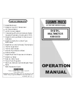 Preview for 1 page of Kusam-meco KM 6050 Operation Manual