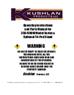 Kushlan 350 Series Operating Instructions Manual preview