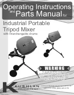 Kushlan Industrial Portable Tripod Mixer Operating Instructions & Parts Manual preview