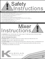 Preview for 3 page of Kushlan Industrial Portable Tripod Mixer Operating Instructions & Parts Manual